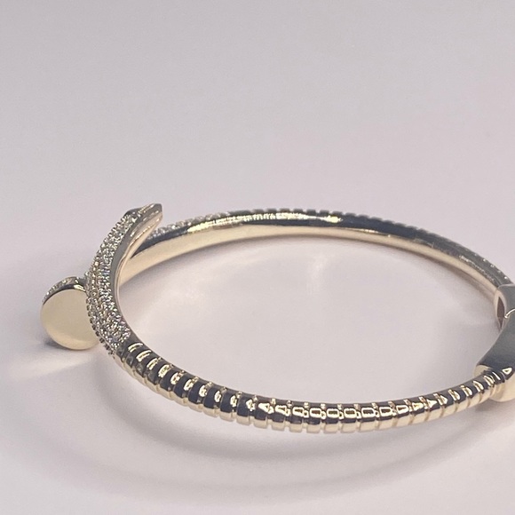 GOLD PAVE CRYSTAL NAIL BANGLE - Picture 5 of 5